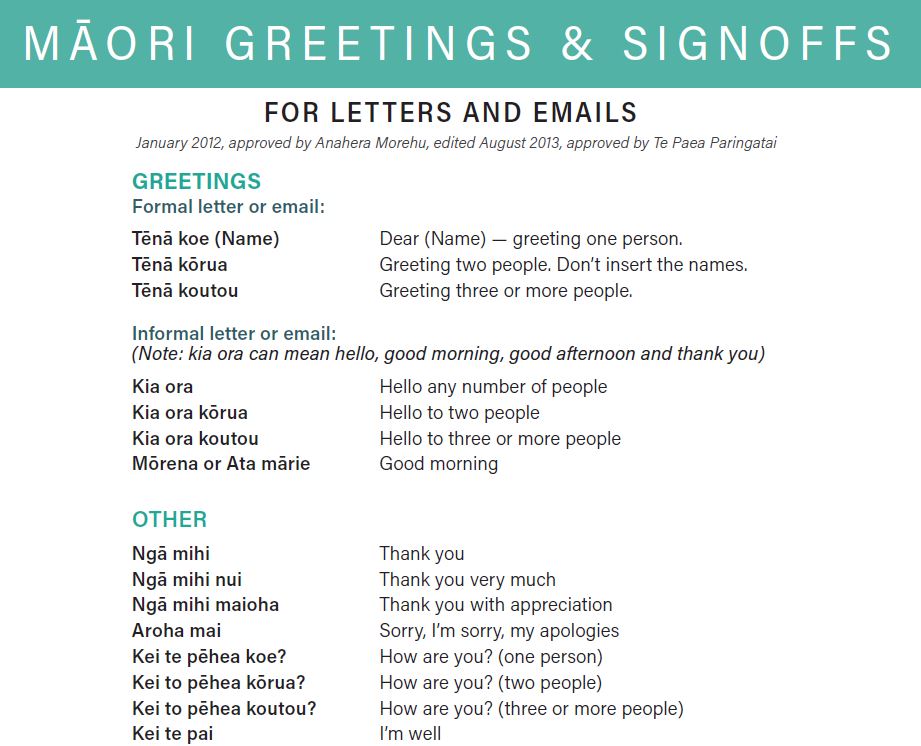 How To Sign Off An Email In Te Reo