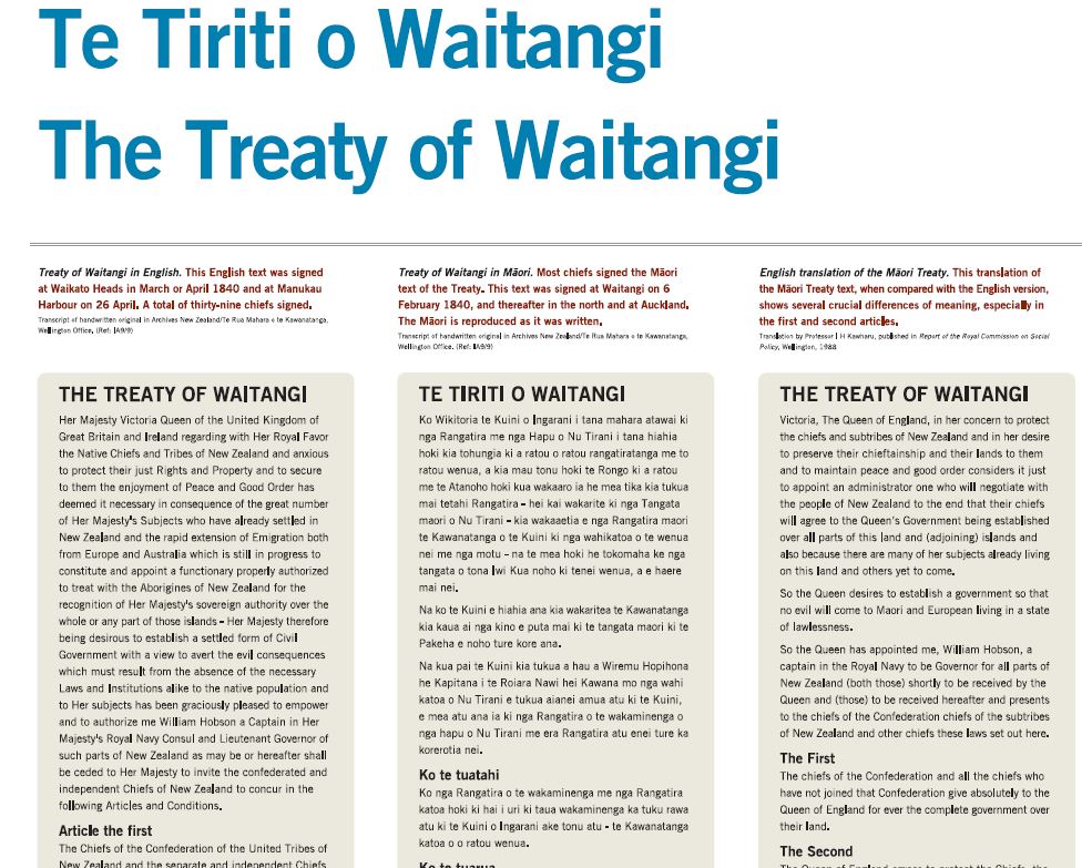 Tiriti O Waitangi – The Treaty Of Waitangi - Health Care Home